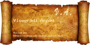 Visegrádi Árpád névjegykártya