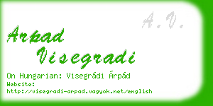 arpad visegradi business card